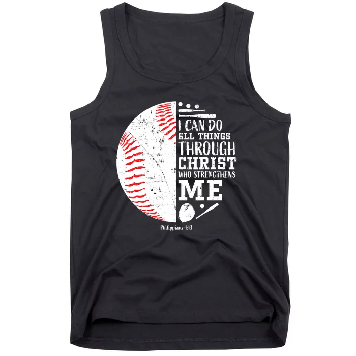 Baseball I Can Do All Thing Through Christ Who Strengthens Me Tank Top