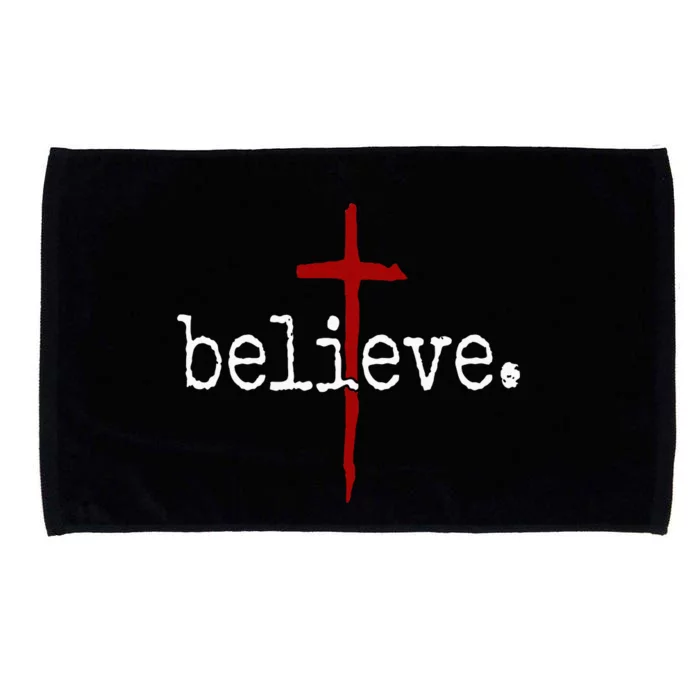 Believe In Cross Christian Saying Microfiber Hand Towel