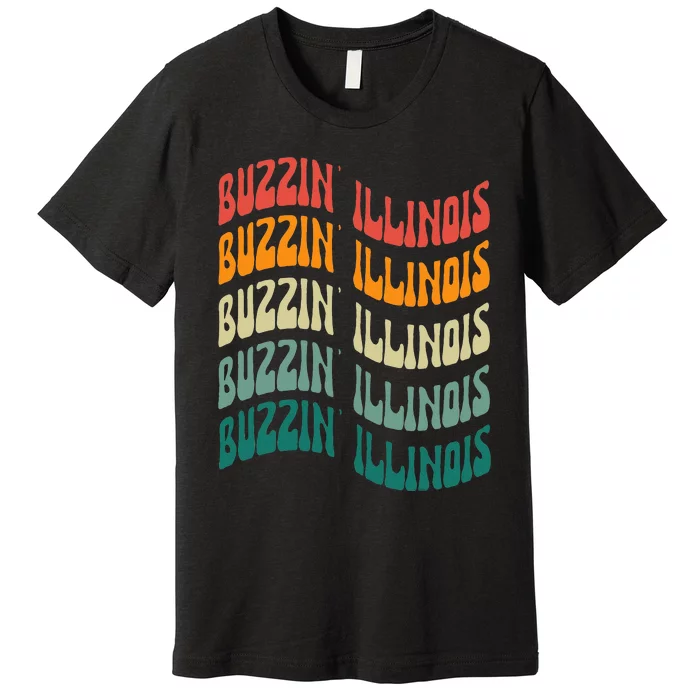 Buzzin Illinois Cicada Lover Vintage Broods Xix Xiii Premium T-Shirt