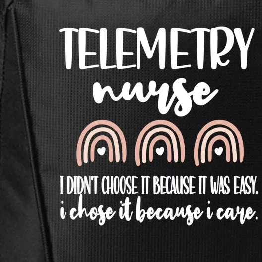 Because I Care Telemetry Nurse Rainbow Rn Telemetry Unit Gift City Backpack