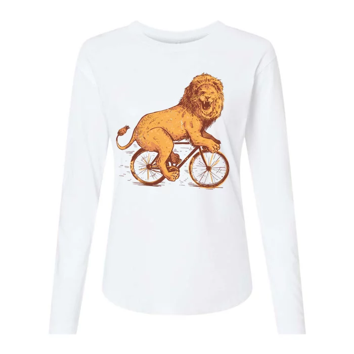 Bicycle Lion Womens Cotton Relaxed Long Sleeve T-Shirt