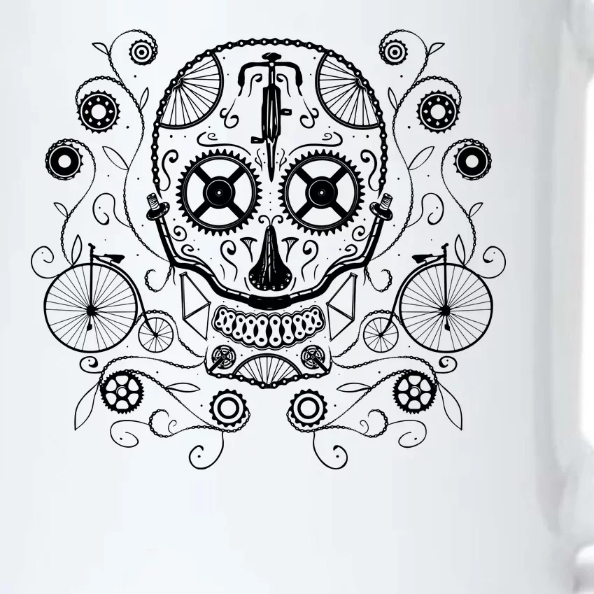 Bicycle Skull Black Color Changing Mug