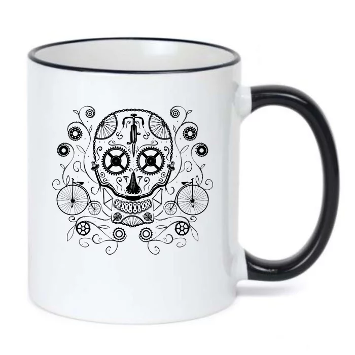 Bicycle Skull Black Color Changing Mug