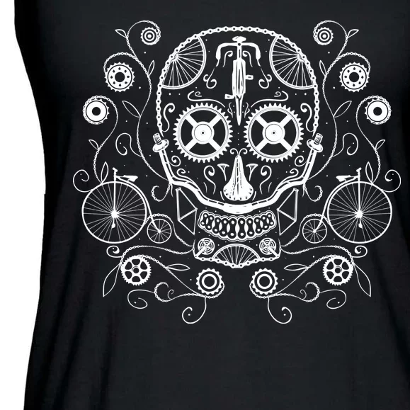 Bicycle Skull Ladies Essential Flowy Tank