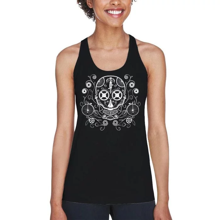 Bicycle Skull Women's Racerback Tank