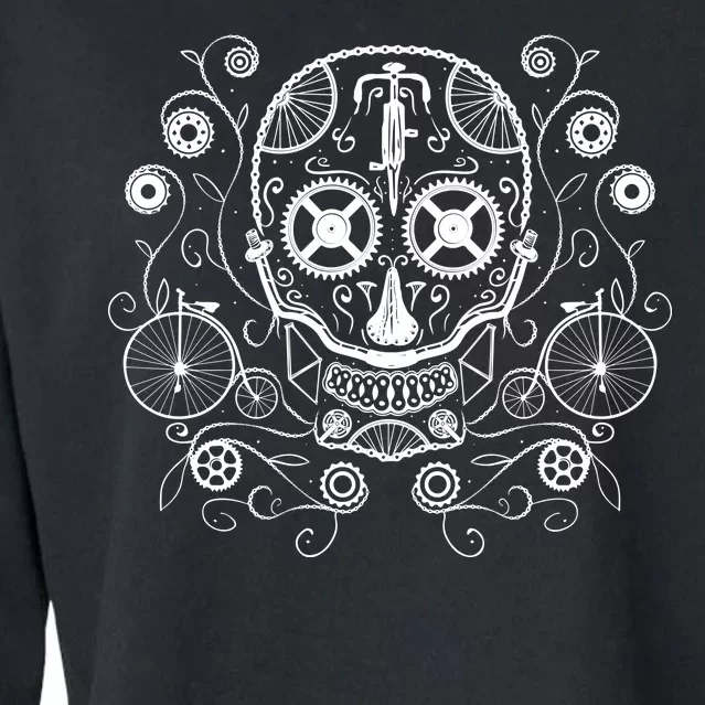 Bicycle Skull Cropped Pullover Crew