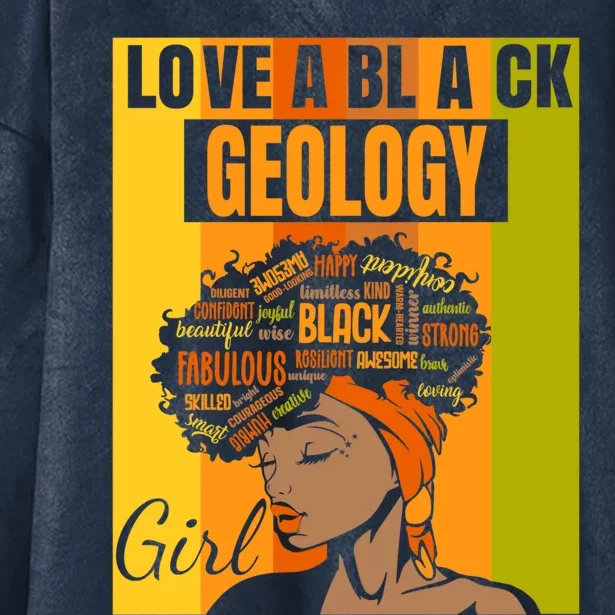 Black Independence Day Cute Gift Geologist Love A Black Geology Gift Hooded Wearable Blanket