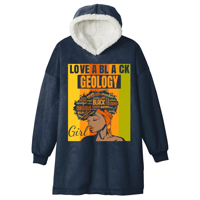 Black Independence Day Cute Gift Geologist Love A Black Geology Gift Hooded Wearable Blanket