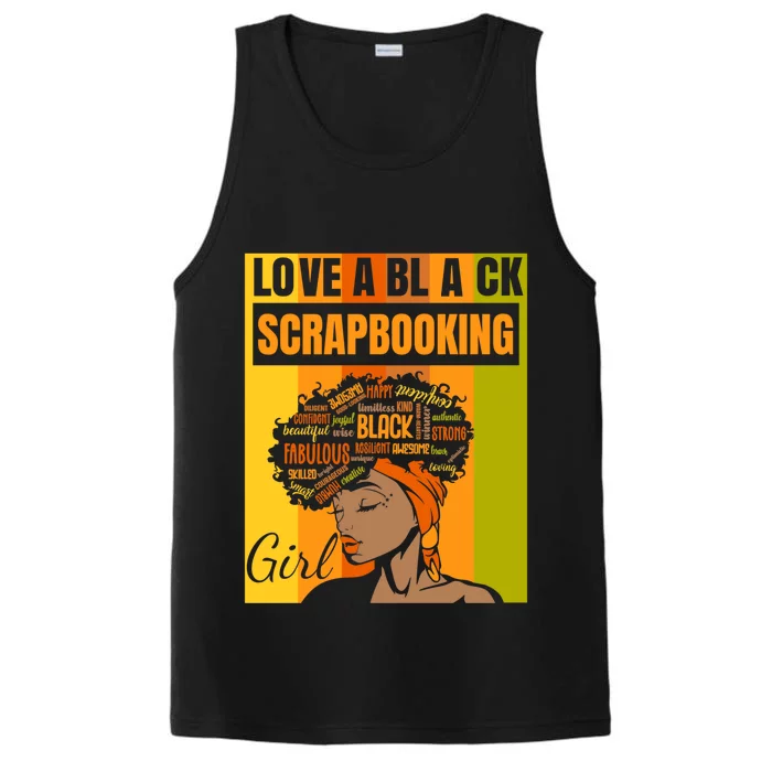 Black Independence Day Gift Love A Black Scrapbooking Cute Gift Performance Tank