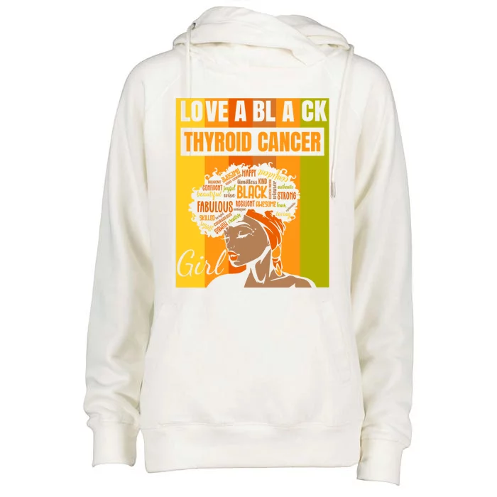 Black Independence Day Love A Black Thyroid Cancer Gift Womens Funnel Neck Pullover Hood