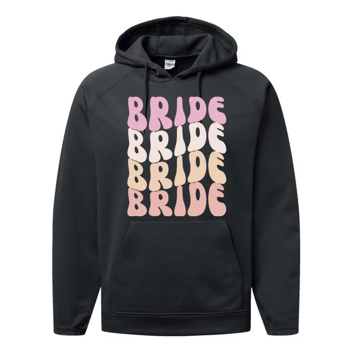 Bride I Do Crew Retro Bachelorette Party Bride Bridesmaids Performance Fleece Hoodie