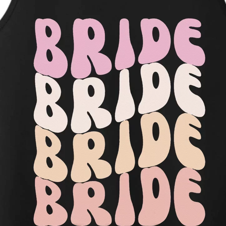 Bride I Do Crew Retro Bachelorette Party Bride Bridesmaids Performance Tank