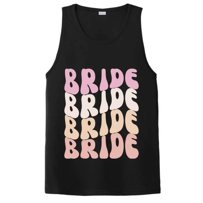 Bride I Do Crew Retro Bachelorette Party Bride Bridesmaids Performance Tank