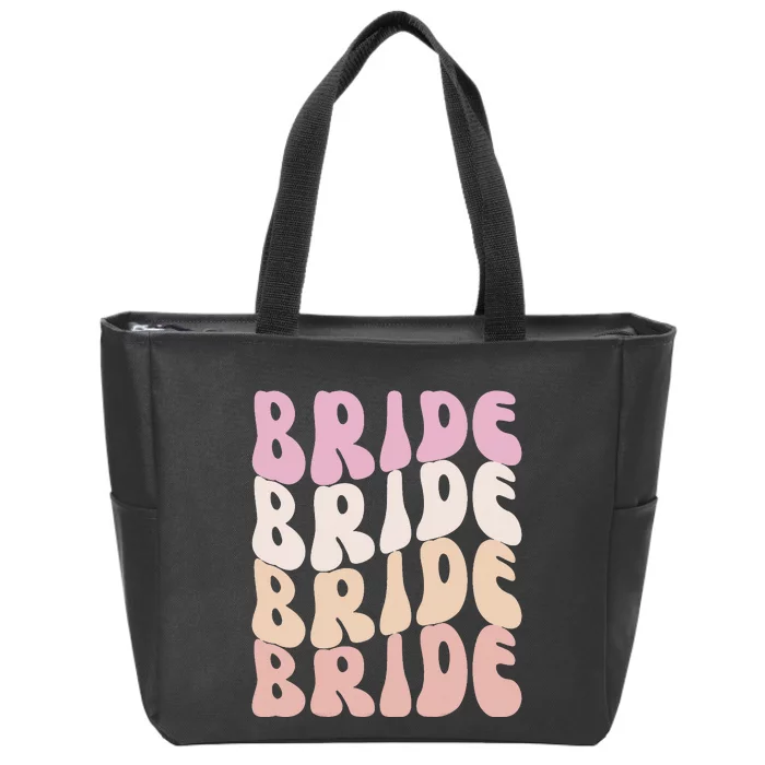 Bride I Do Crew Retro Bachelorette Party Bride Bridesmaids Zip Tote Bag