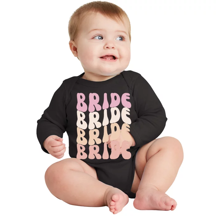 Bride I Do Crew Retro Bachelorette Party Bride Bridesmaids Baby Long Sleeve Bodysuit