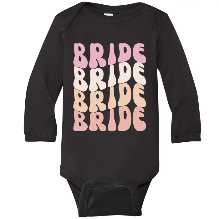 Bride I Do Crew Retro Bachelorette Party Bride Bridesmaids Baby Long Sleeve Bodysuit