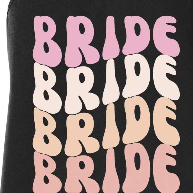 Bride I Do Crew Retro Bachelorette Party Bride Bridesmaids Women's Racerback Tank