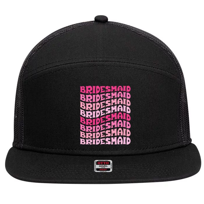 Bridesmaid I Do Crew Retro Bachelorette Party Bridesmaids 7 Panel Mesh Trucker Snapback Hat