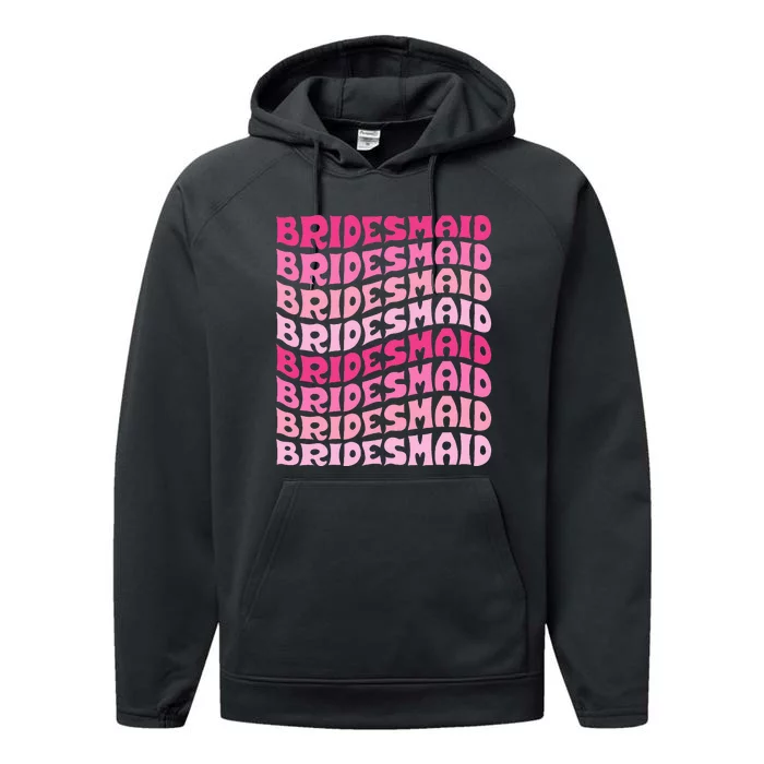 Bridesmaid I Do Crew Retro Bachelorette Party Bridesmaids Performance Fleece Hoodie