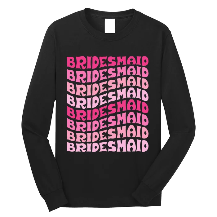 Bridesmaid I Do Crew Retro Bachelorette Party Bridesmaids Long Sleeve Shirt