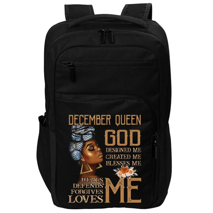 Born in December Black Queen Capricorn Sagittarius God Lover Impact Tech Backpack