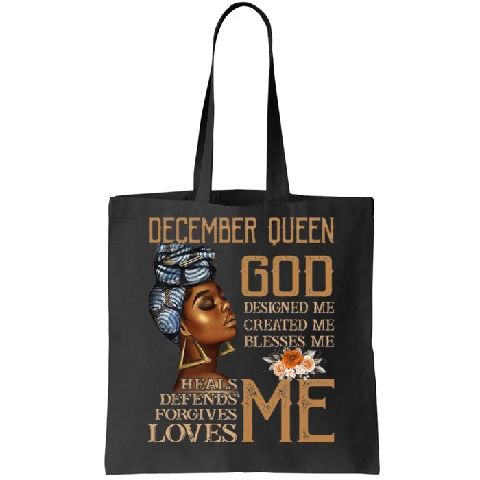 Born in December Black Queen Capricorn Sagittarius God Lover Tote Bag