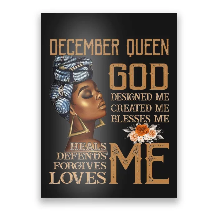 Born in December Black Queen Capricorn Sagittarius God Lover Poster