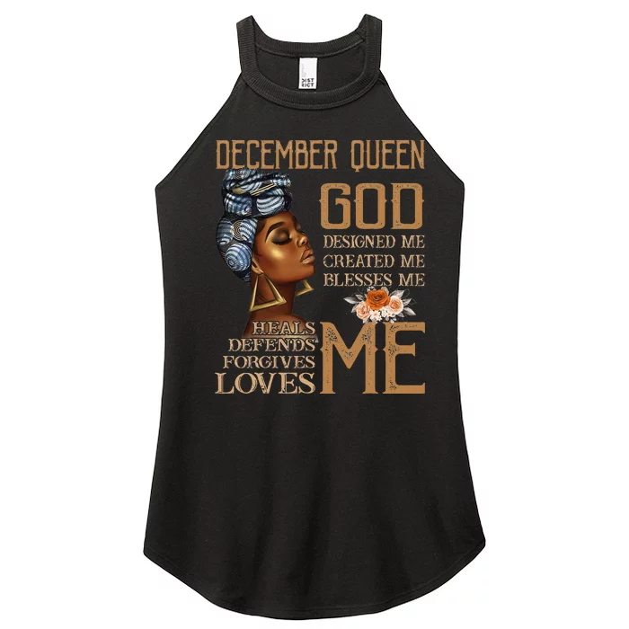 Born in December Black Queen Capricorn Sagittarius God Lover Women’s Perfect Tri Rocker Tank