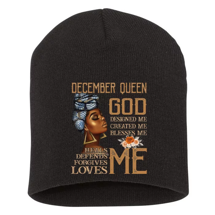 Born in December Black Queen Capricorn Sagittarius God Lover Short Acrylic Beanie