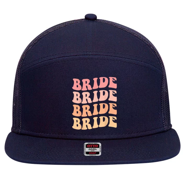 Bride I Do Crew Retro Wedding Bride Bachelorette Party 7 Panel Mesh Trucker Snapback Hat