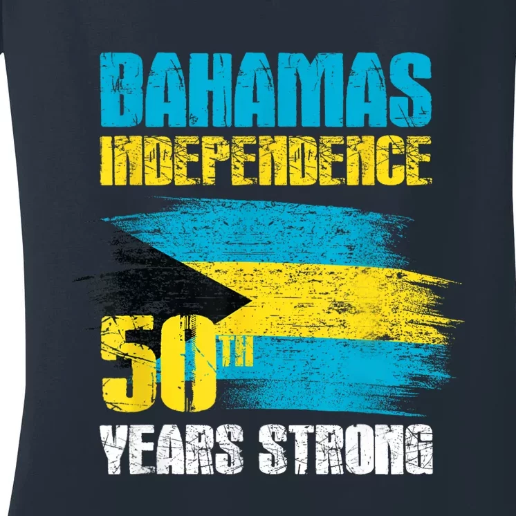 Bahamas Independence Day Bahamas 50th Celebration Women's V-Neck T-Shirt