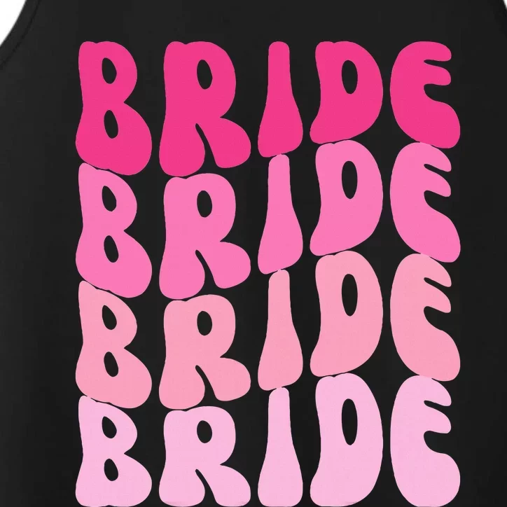 Bride I Do Crew Retro Bachelorette Party Bride Bridesmaids Performance Tank