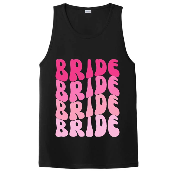 Bride I Do Crew Retro Bachelorette Party Bride Bridesmaids Performance Tank