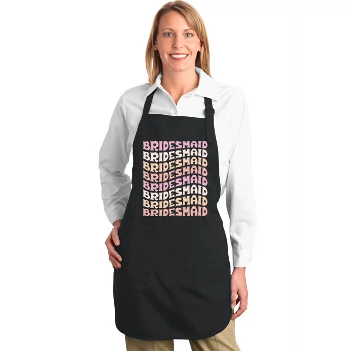 Bridesmaid I Do Crew Retro Bachelorette Party Bridesmaids Full-Length Apron With Pocket