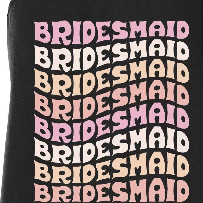 Bridesmaid I Do Crew Retro Bachelorette Party Bridesmaids Women's Racerback Tank