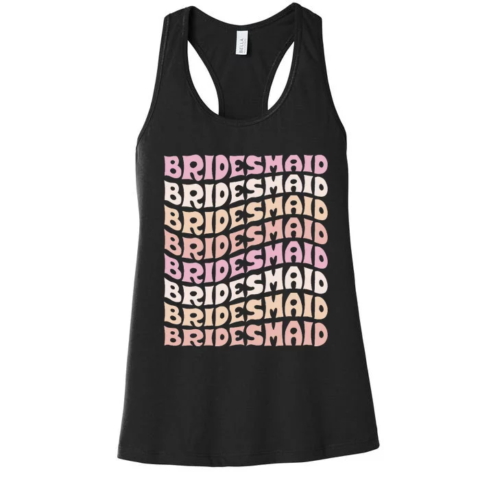 Bridesmaid I Do Crew Retro Bachelorette Party Bridesmaids Women's Racerback Tank