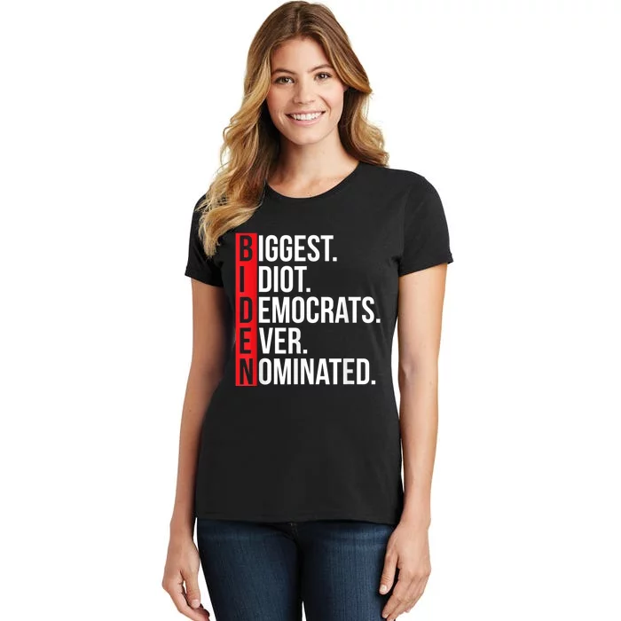 Biggest Idiot Democrats Ever Nominated Anti Biden Gift Women's T-Shirt