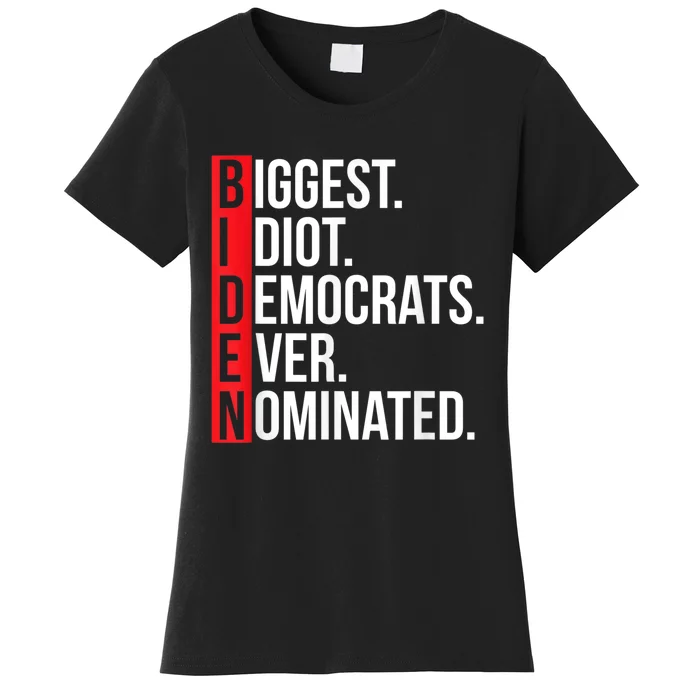 Biggest Idiot Democrats Ever Nominated Anti Biden Gift Women's T-Shirt