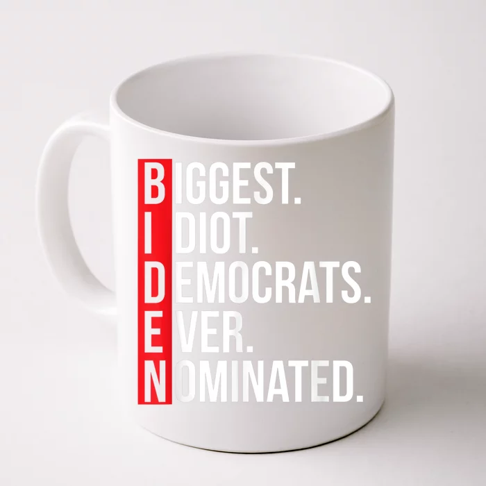 Biggest Idiot Democrats Ever Nominated Anti Biden Gift Front & Back Coffee Mug