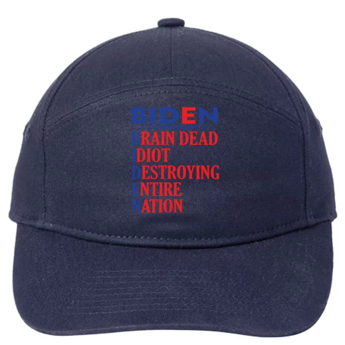 Braindead Idiot Destroying Entire Nation Biden Meme Trump 24 7-Panel Snapback Hat