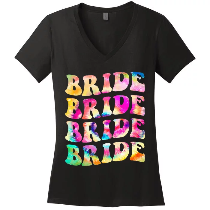 Bride I Do Crew Retro Bachelorette Party Women's V-Neck T-Shirt