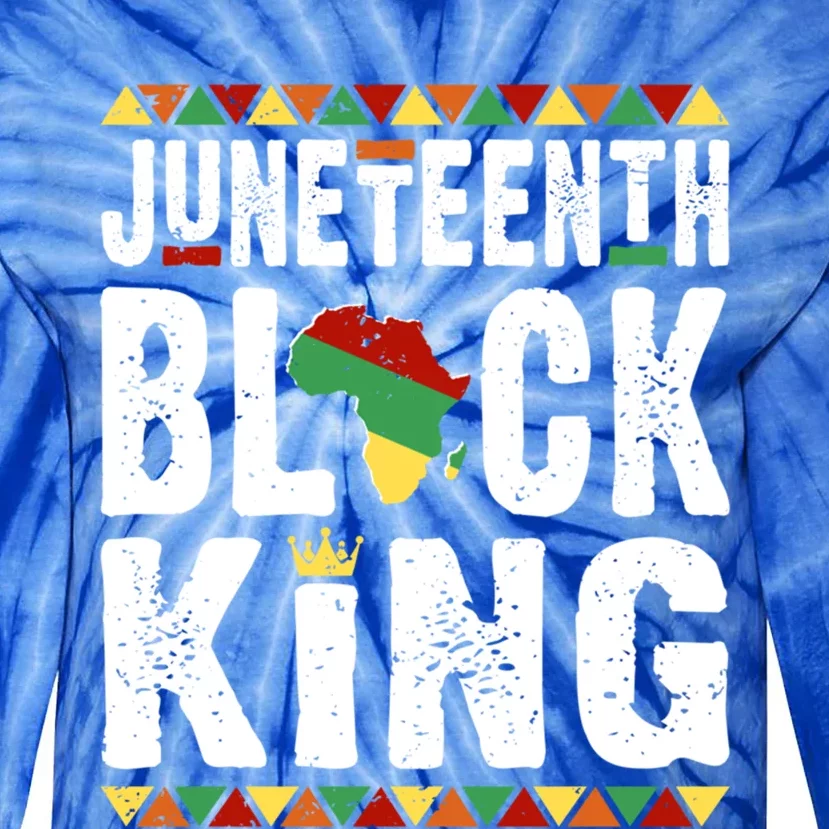 Black Independence Day African Black Melanin King Juneteenth Gift Tie-Dye Long Sleeve Shirt