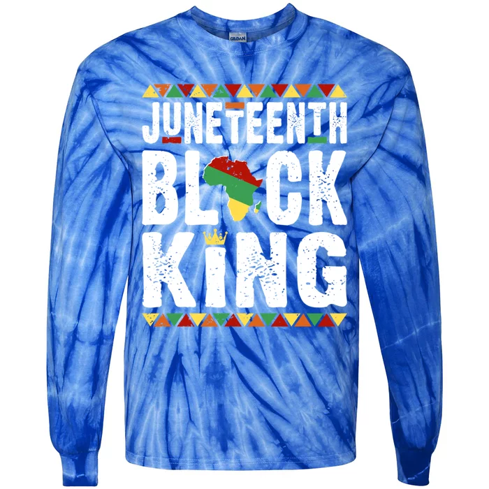 Black Independence Day African Black Melanin King Juneteenth Gift Tie-Dye Long Sleeve Shirt