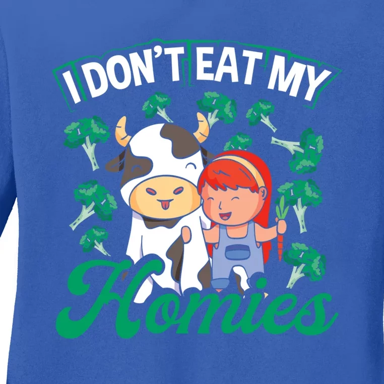 Backprint I Don T Eat My Homies Veganism Gift Ladies Long Sleeve Shirt