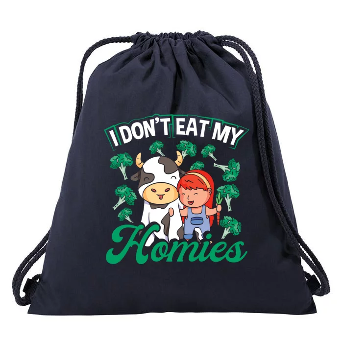 Backprint I Don T Eat My Homies Veganism Gift Drawstring Bag