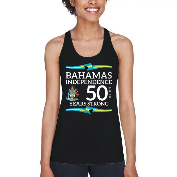 Bahamas Independence Day Bahamas 50th Celebration Women's Racerback Tank