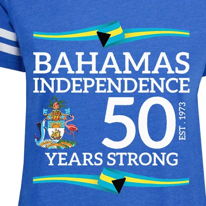 Bahamas Independence Day Bahamas 50th Celebration Enza Ladies Jersey Football T-Shirt