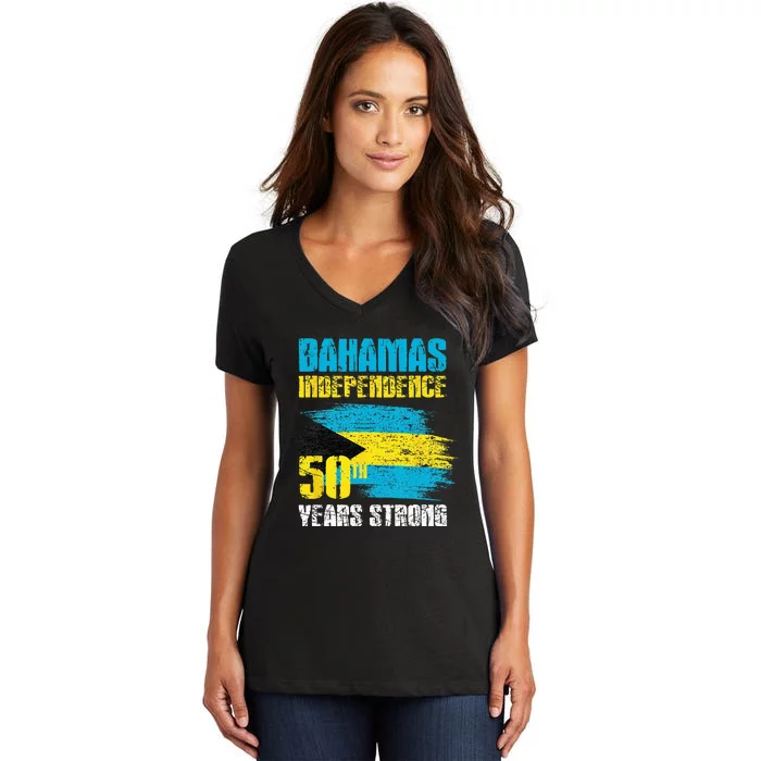 Bahamas Independence Day Bahamas 50th celebration Women's V-Neck T-Shirt