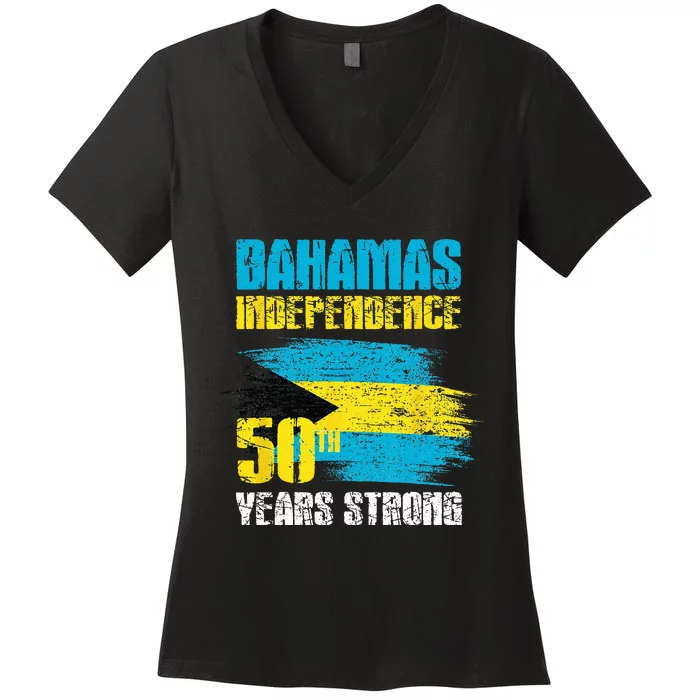 Bahamas Independence Day Bahamas 50th celebration Women's V-Neck T-Shirt