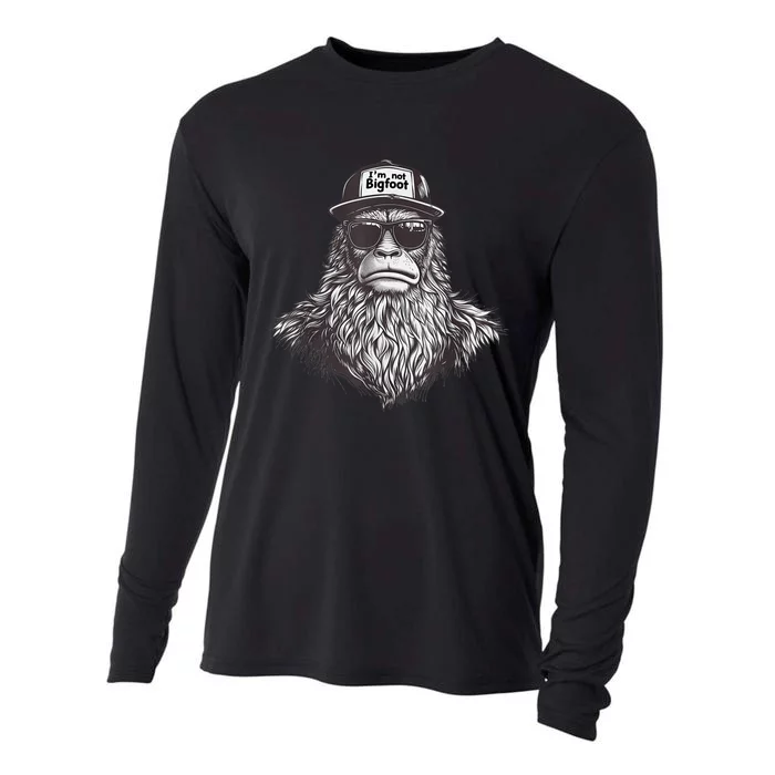 Bigfoot In Disguise Sunglasses Trucker Hat IM Not Sasquatch Cooling Performance Long Sleeve Crew